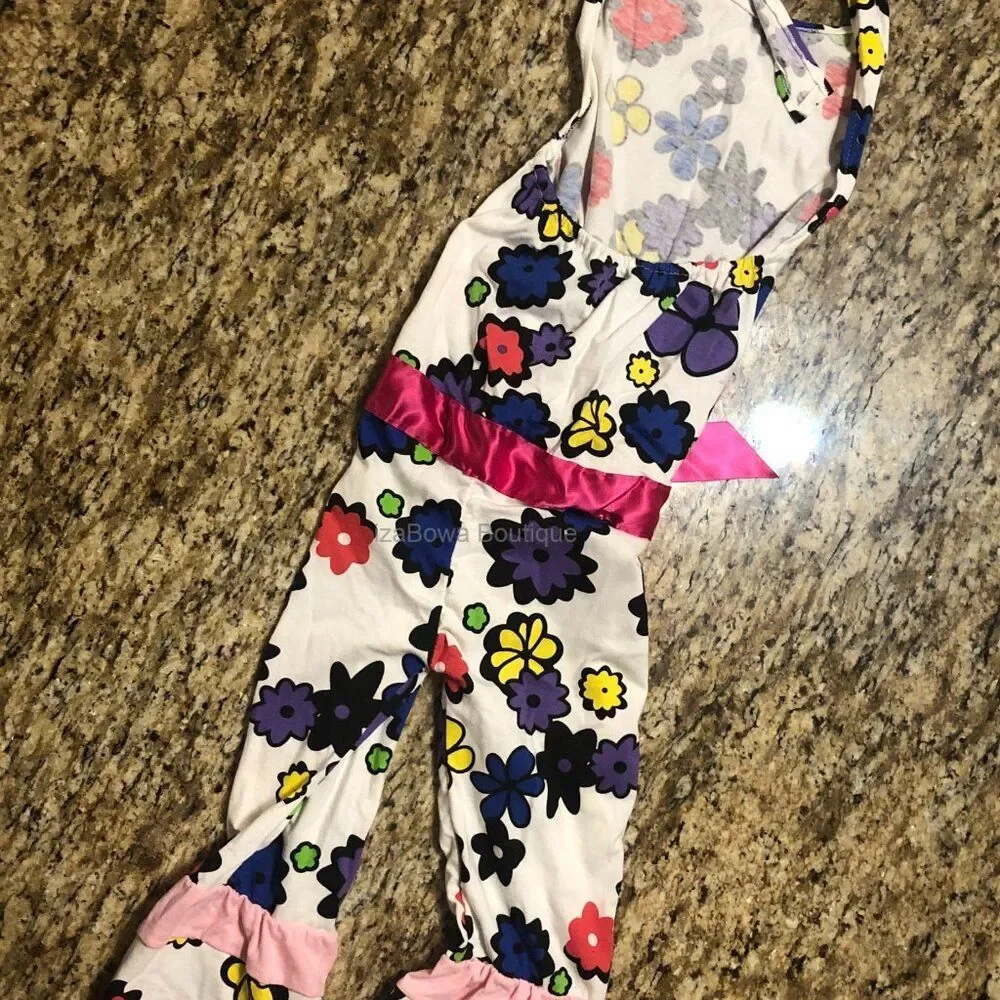 Hippie Girl Floral Outfit  HIPM  Medium 3/4 years  NWT Boutique